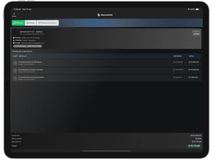 Abrí cada comprobante con cliente, ítems y total