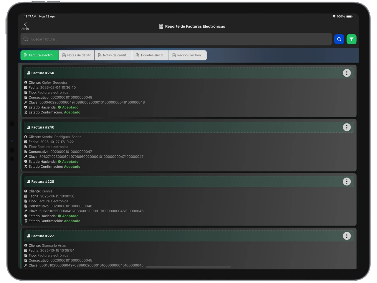 Revisá facturas, tiquetes y notas de crédito en un solo historial